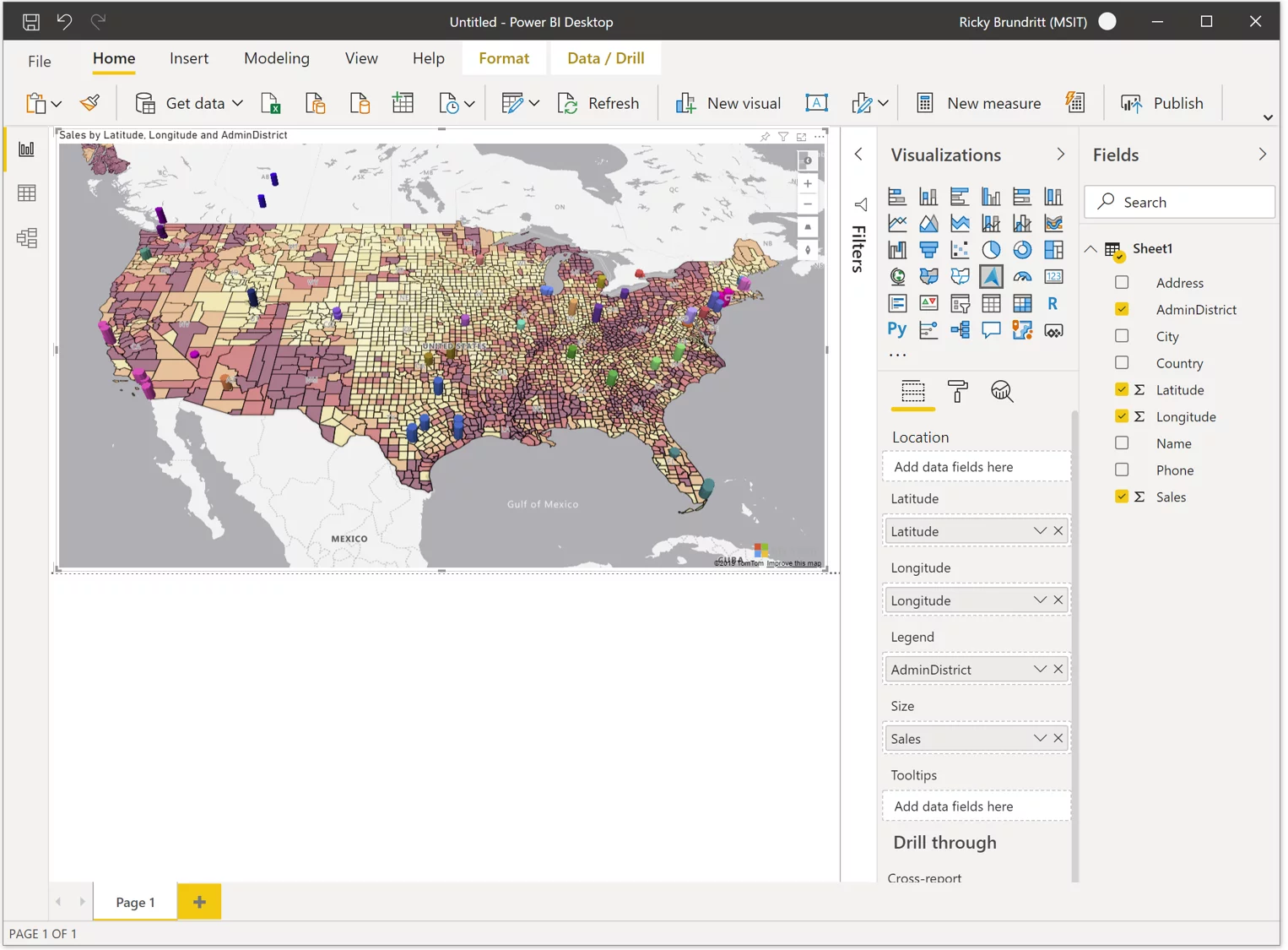 Azure Map visualisation example