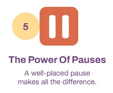 Small icon of a pause button with description of the power of pausing