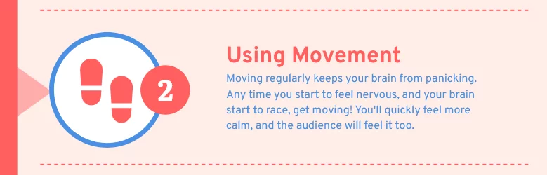 Slide giving tips on how to use movement to calm yourself