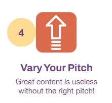 Small icon of an arrow with description of varying your pitch