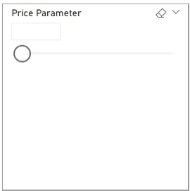 The start of our slicer based on the price parameter