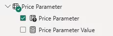 Screenshot of our price parameter measure