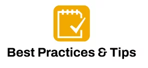 Navigational image showing best practices & tips