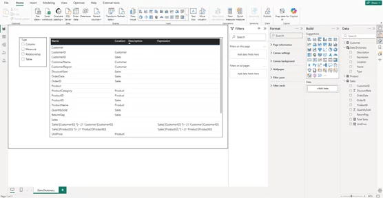 Adding the columns from the data dictionary table
