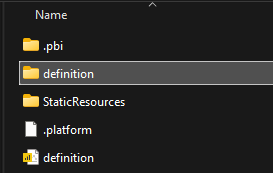 Screenshot of PBIP folder.