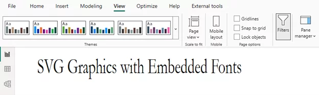 The custom font being generated by an SVG graphic with embedded fonts