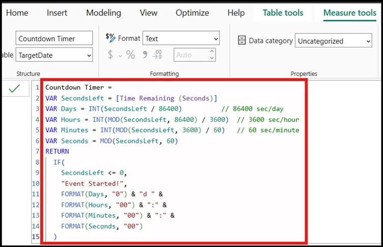 What the new DAX formula returns
