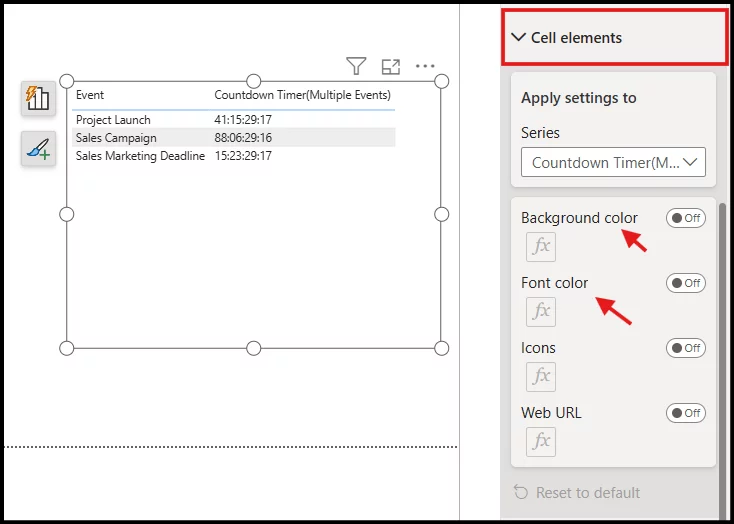 Applying conditional formatting to edit the background / font colour