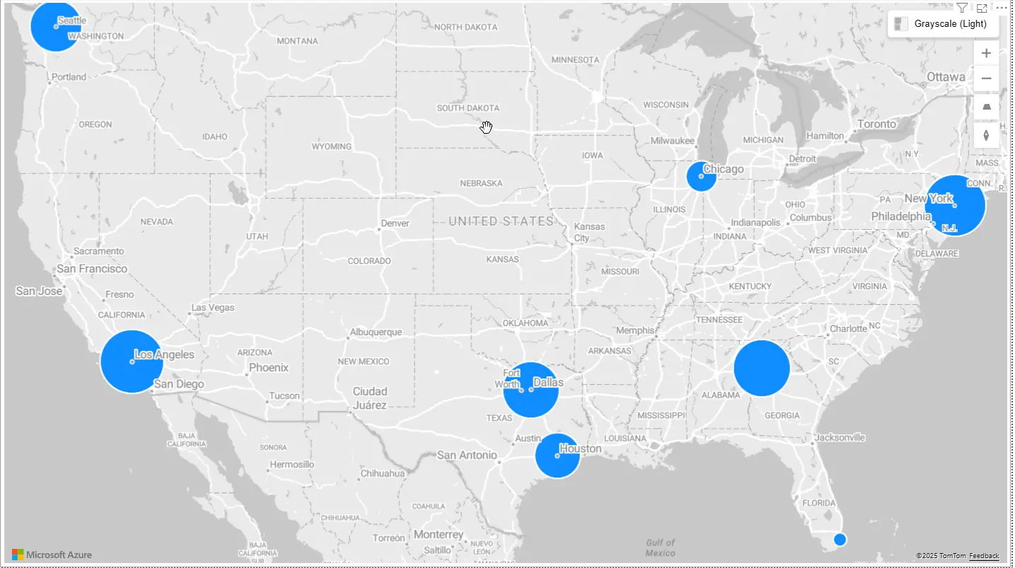 Azure maps with sample data