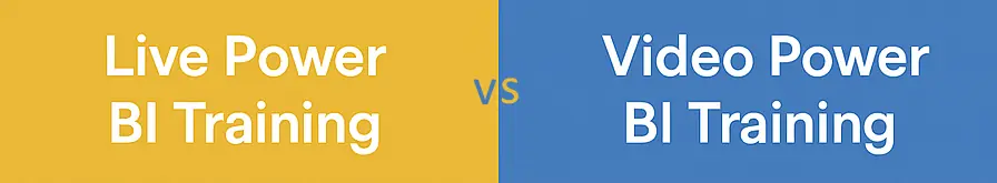 Infographic image for Live vs Video Power BI Training