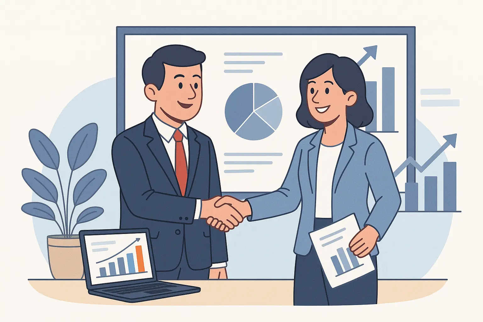 Cartoon showing successful Power BI Training for Executives & Operational Staff