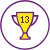 A small trophy with the number 13 on the front, showing our Feefo award for 13 years