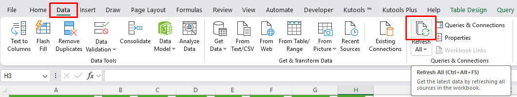 How to refresh data with Power Query