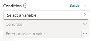 The condition builder in copilot studio