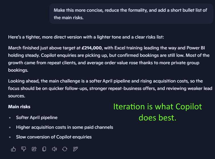 Iteration getting better results from Copilot