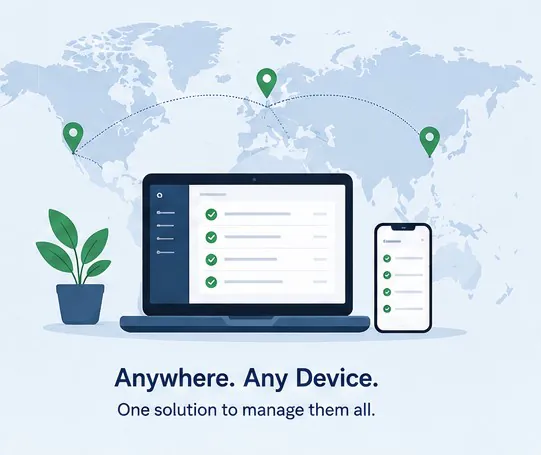 Visual showing off how remote access works across the world