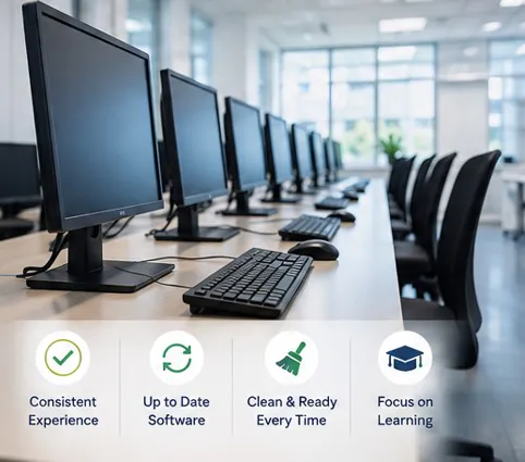 Acuity Training's approach device security and remote access